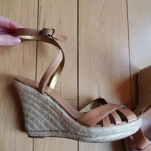 Tan leather espadrilles